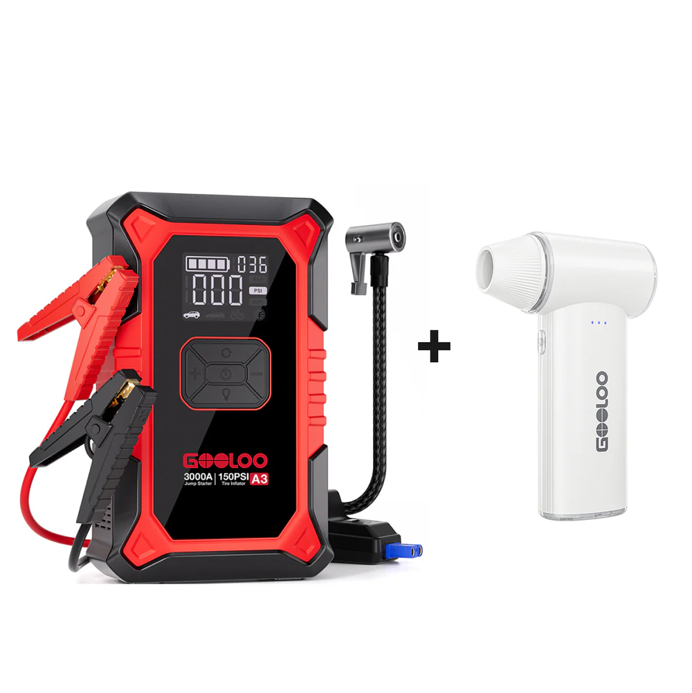 All-in-One Emergency Jump Starter, Tyre Inflator & Air Duster