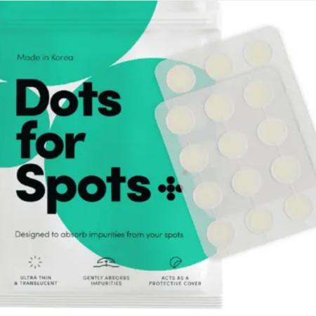 Dots for Spots Pimple Patches. Translucent Hydrocolloid Spot Stickers for Fast Acne Healing. Ultra-thin, translucent, and safe for all skin types, they minimise redness while preventing picking.