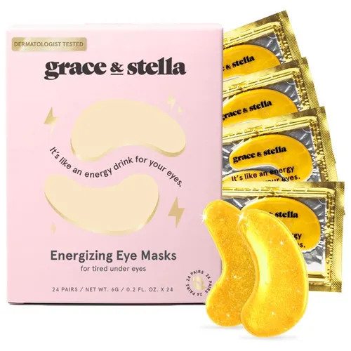 grace & stella Gold Under Eye Masks – Vegan Gel Eye Patches for Dark Circles, Puffiness & Hydration