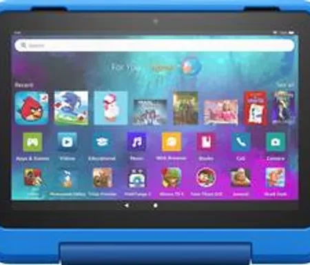 Amazon Fire HD 8 Kids Pro Tablet in Hello Teal with kid-friendly case