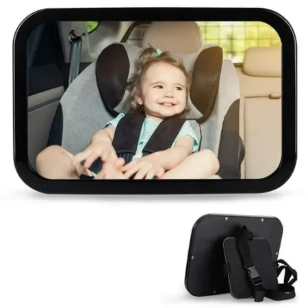 RAVIAN baby car mirror for back seat with adjustable headrest mount