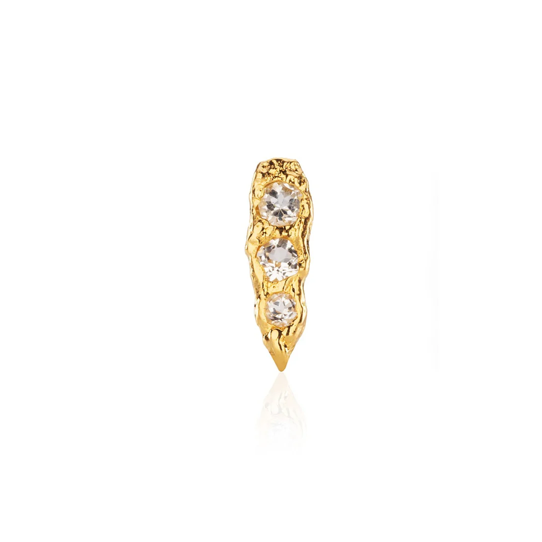 Iris Molten Spike Stud Earring – 14K Gold Vermeil & White Topaz